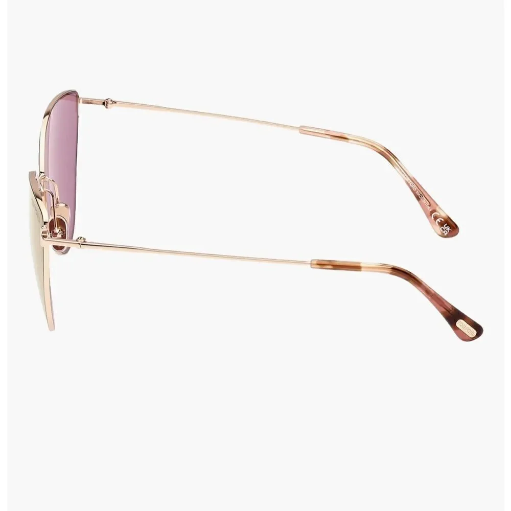 Tom Ford TF1005 Cat Eye Sunglasses Anais-02 28Z Gold/Rose Havana 62mm $510